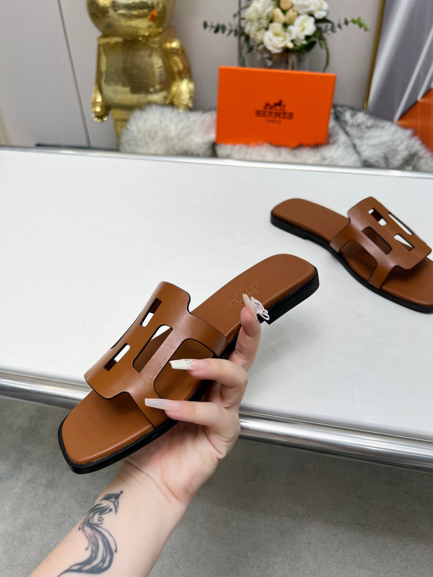 FLATFORM SANDAL CARAMEL CALFSKIN、mysite、Cacoeks