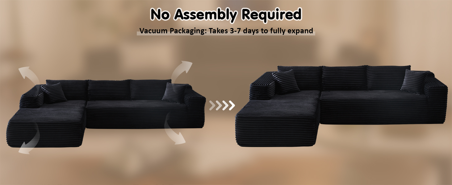 Cloud Sectional Couch with L-Shape Chaise