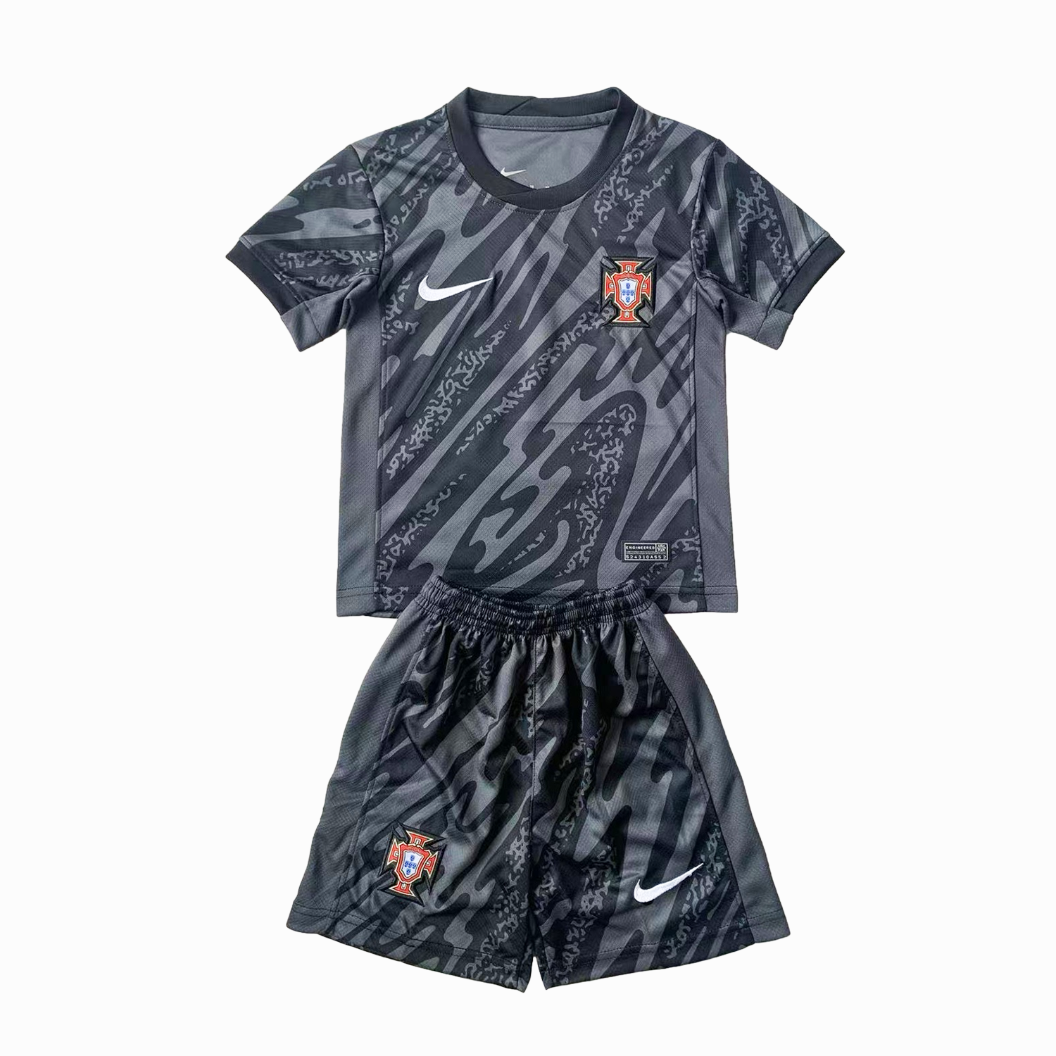 ManixJersey.com | Portugal 2024 Goalkeeper Kids Kit - Black -Customize Name, Number and Patch | Worldwide Shipping