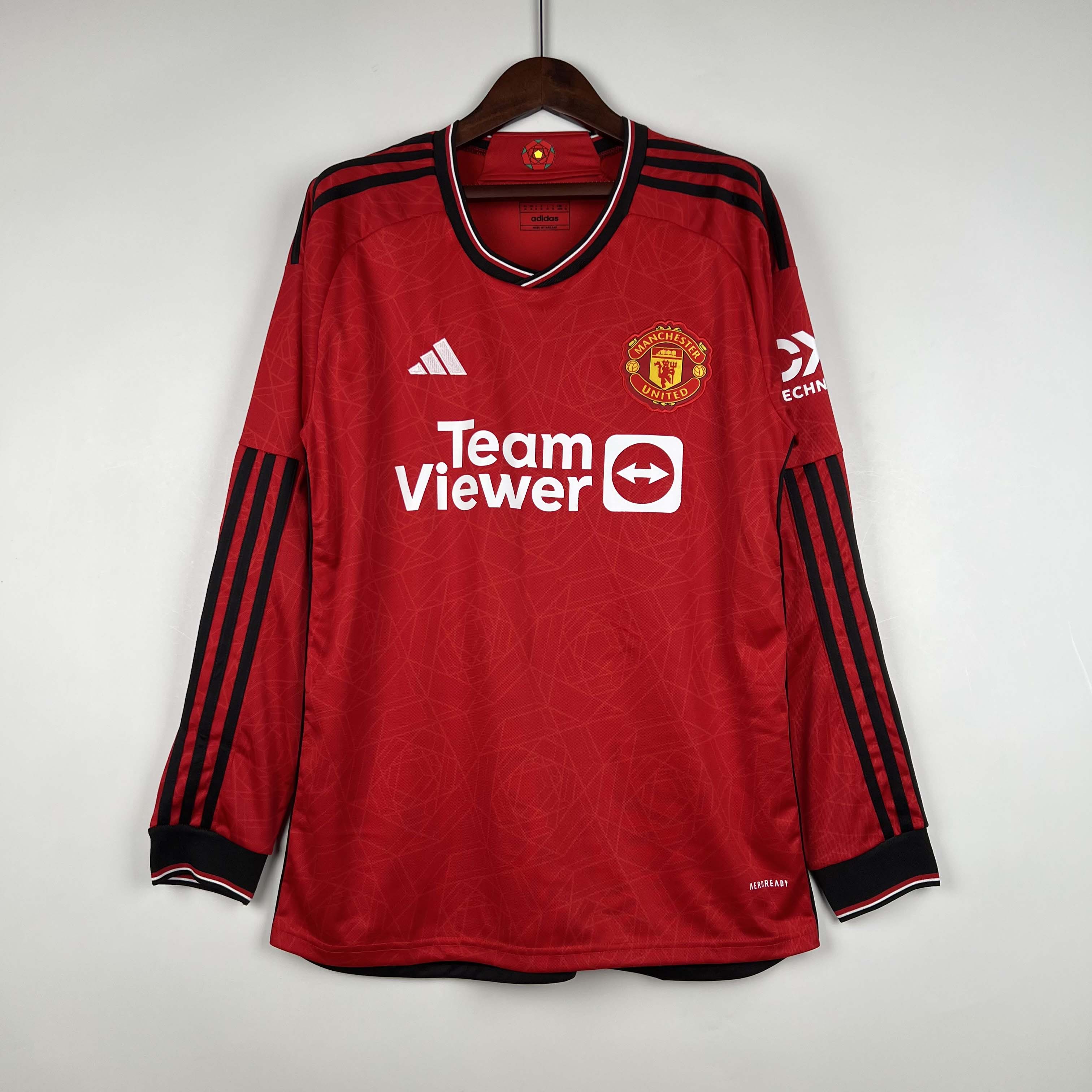2023/2024 Long Sleeve Manchester United Home Football Shirt 1:1 Thai Quality:football jersey mysite: unitedjerseyfootball 邓江浪:football