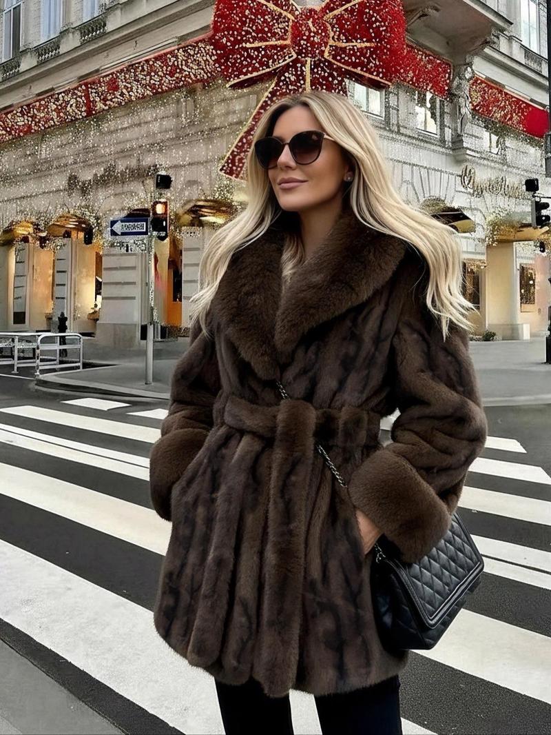 Women's Faux Fur Coat, Winter Fashion Long Sleeve Jacket, Casual Warm Outerwear, Stylish Daily Wear, Perfect for Cold Weather