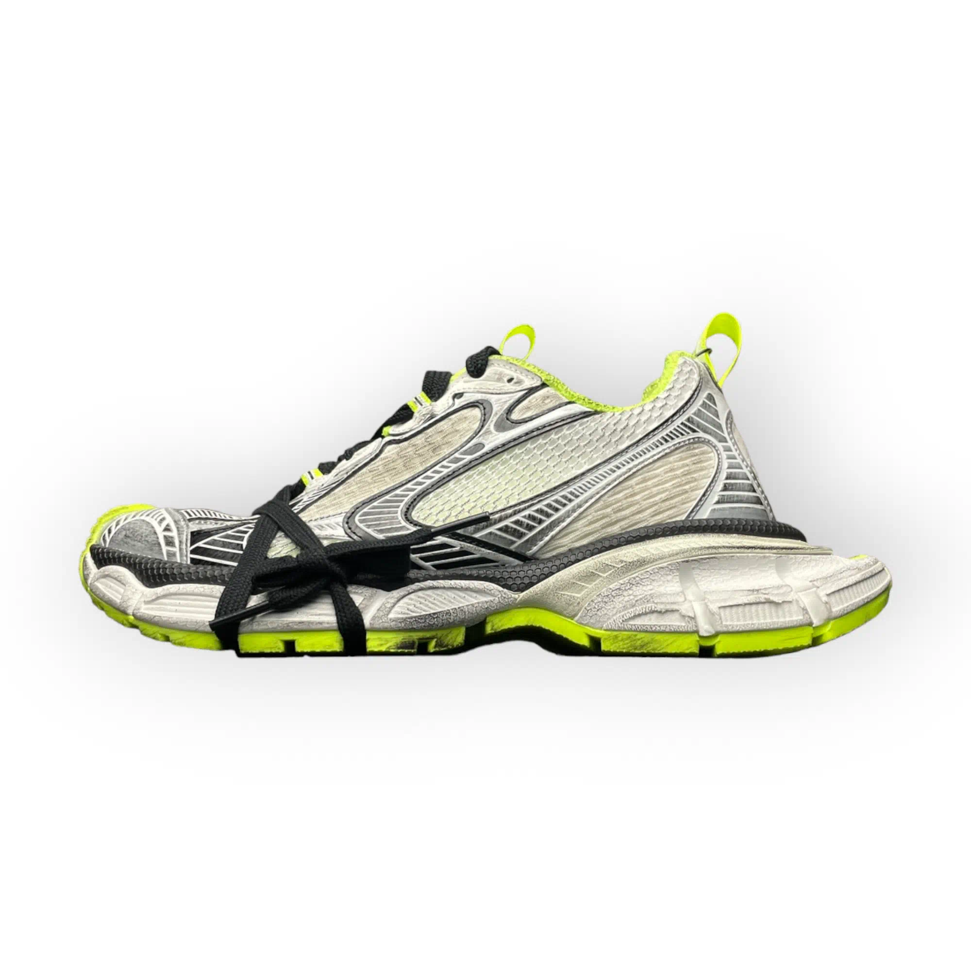 Balenciaga 3XL Sneaker in White Black and Neon Yellow、mysite、Cacoeks