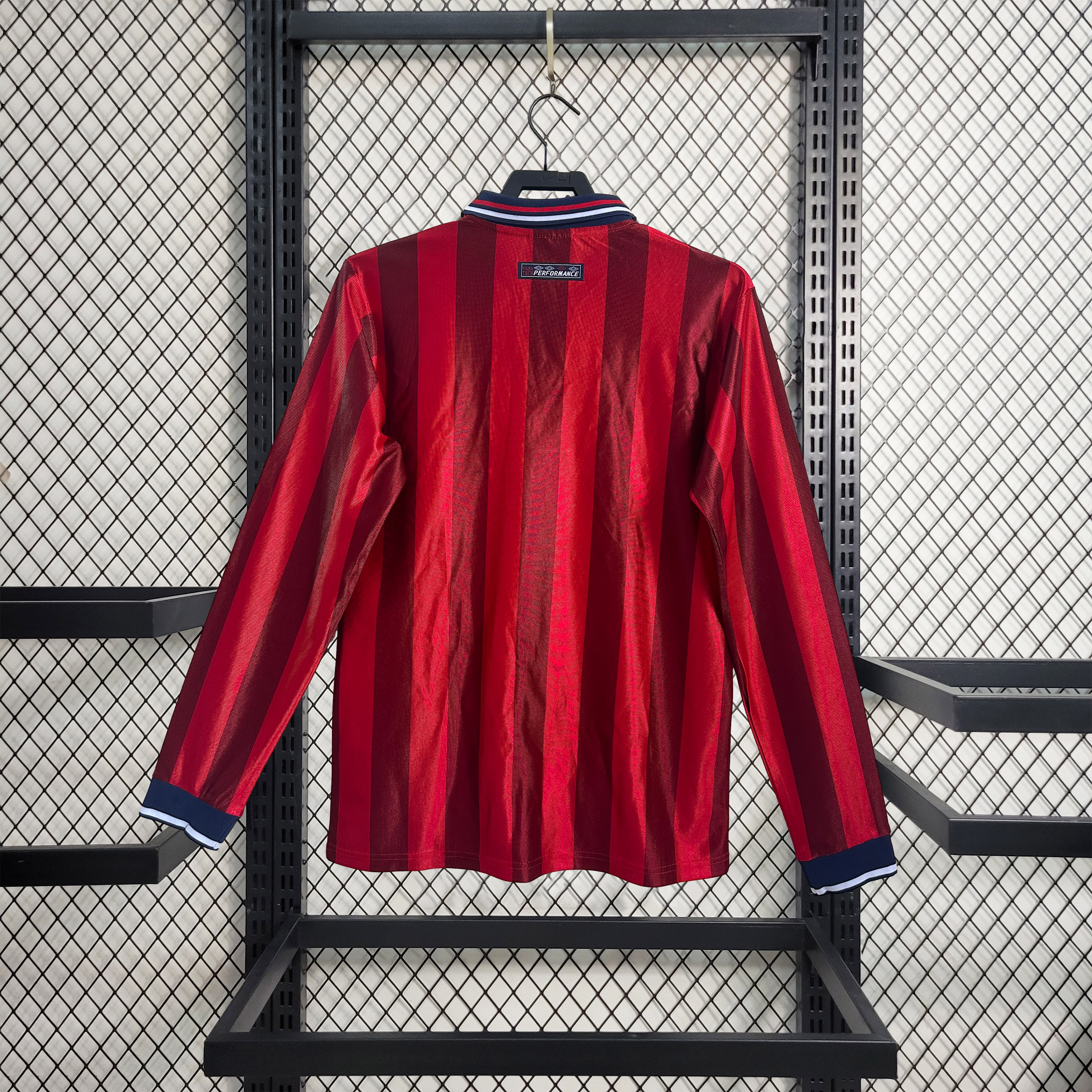 Higojerseys-Retro England 1998 Away Long Sleeve Jersey