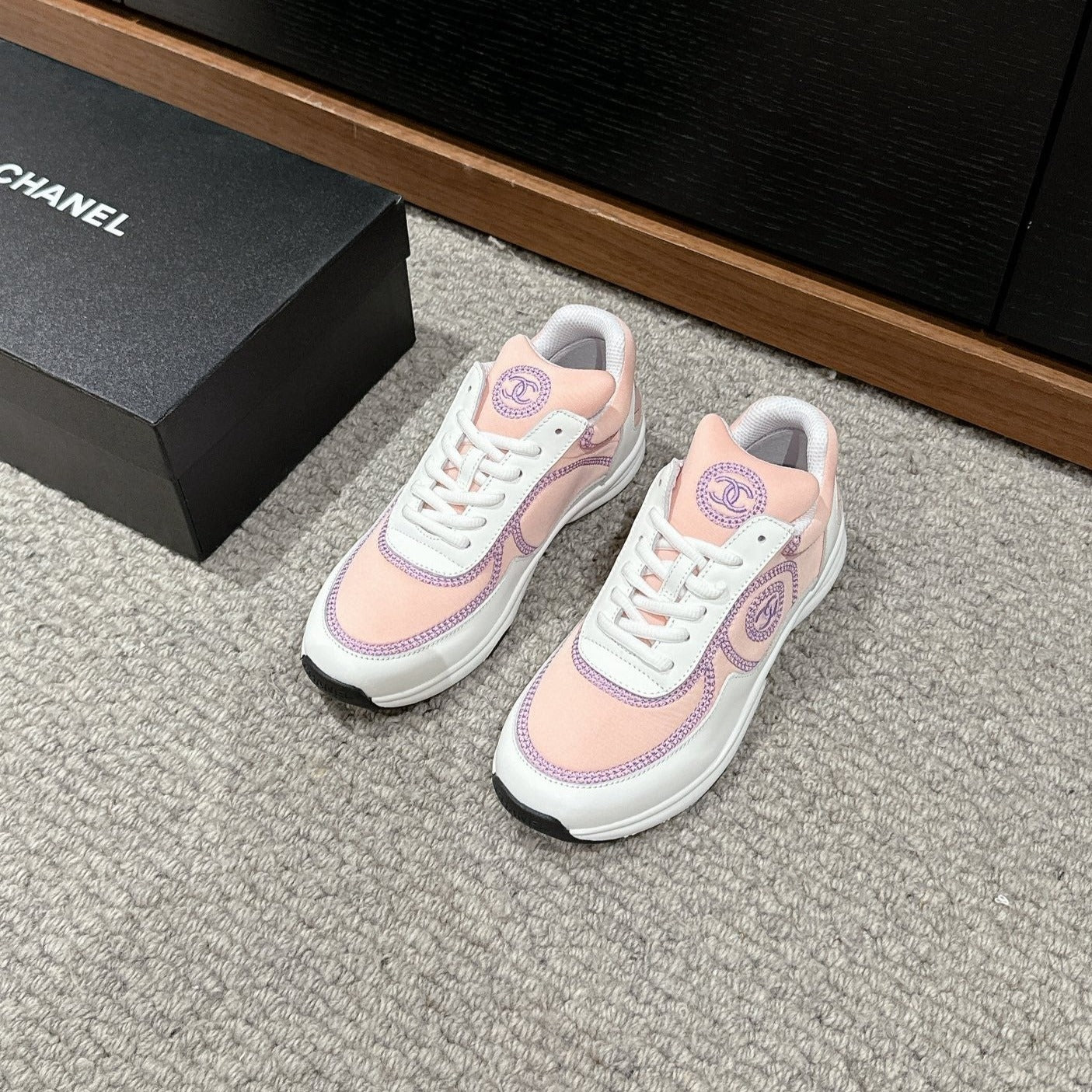 CLASSIC TRAINER IN LIGHT PINK MIX WHITE FABRIC、mysite、Cacoeks