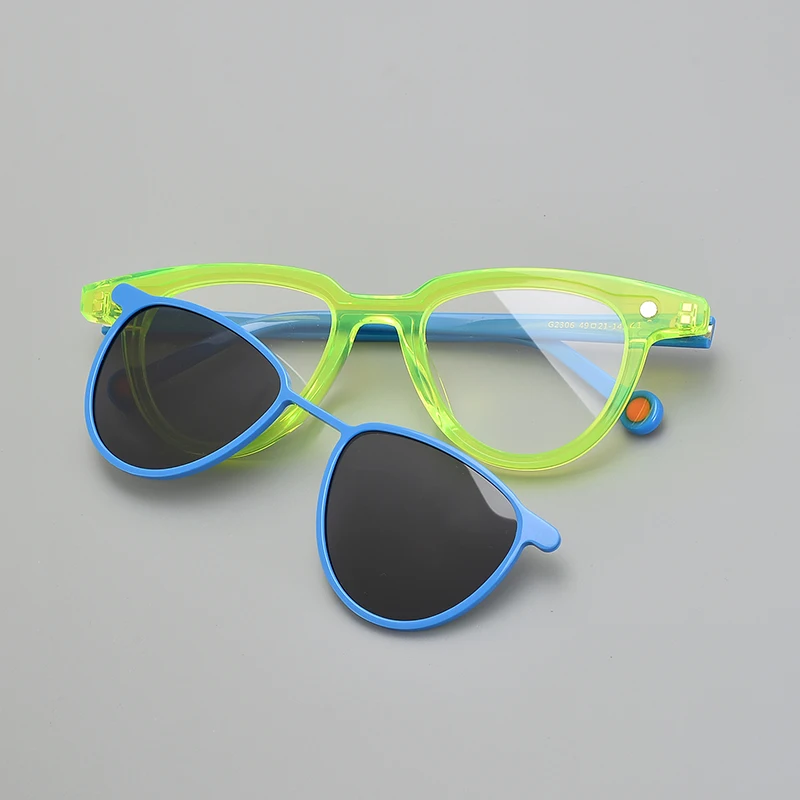 Colorful Clip On Sunglass Titanium Eyeglasses Vintage Optical Glasses Spectacle Frame Prescritpion Lens  G2306