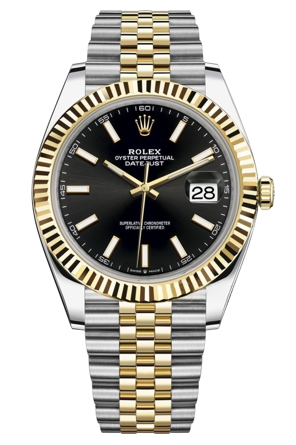 Rolex Datejust 41mm Super CloneSwiss Replica Watch Two Tone JubileeBracelet Black DialRef 126333-0014-3235Swiss Movement