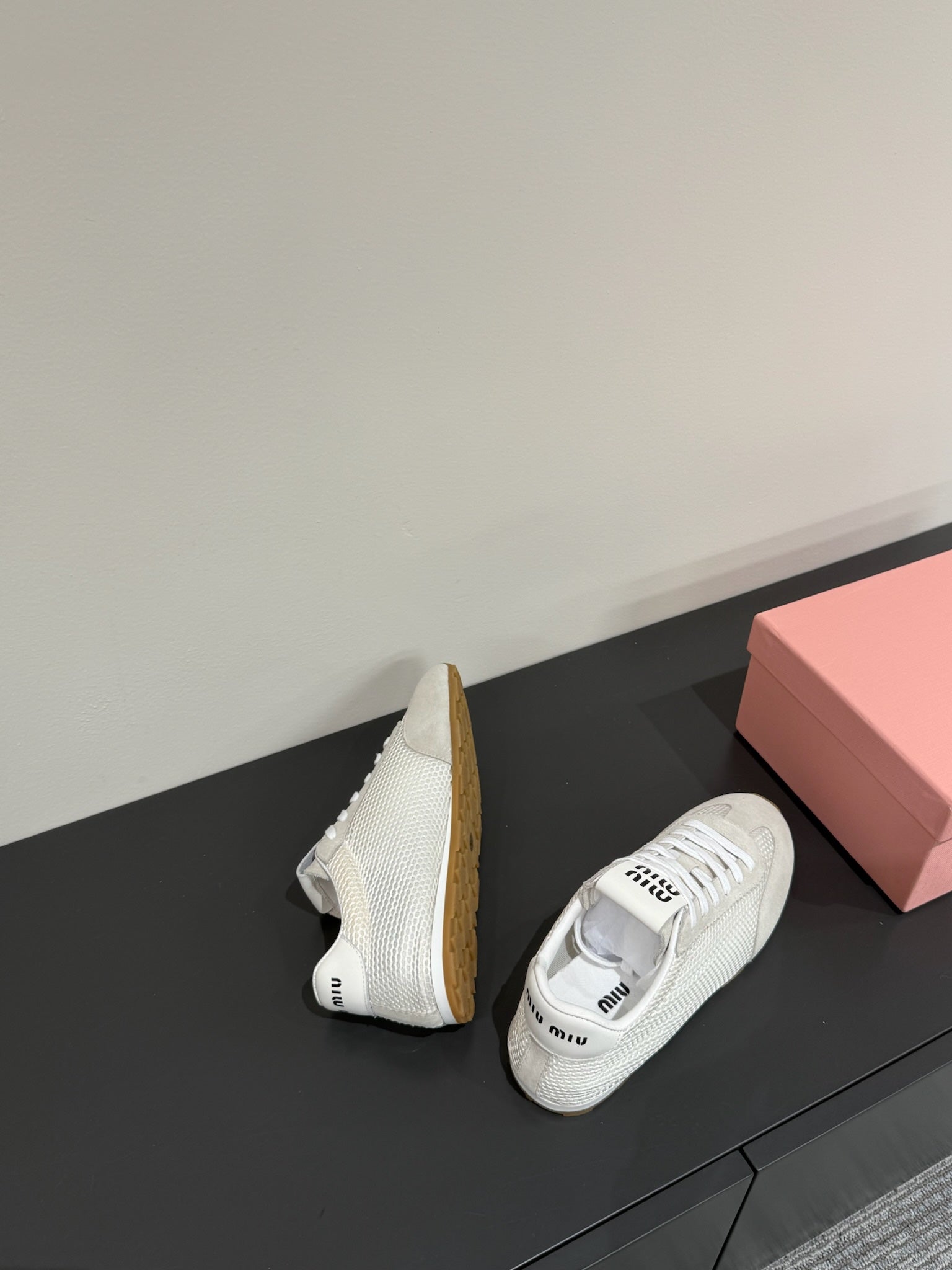 RETRO SNEAKERS IN BEIGE MESH AND SUEDE、mysite、Cacoeks