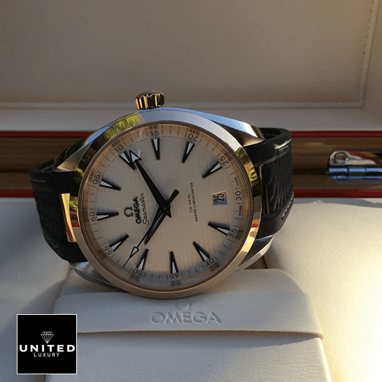 Omega Seamaster White Dial Crown Replica in the omega box