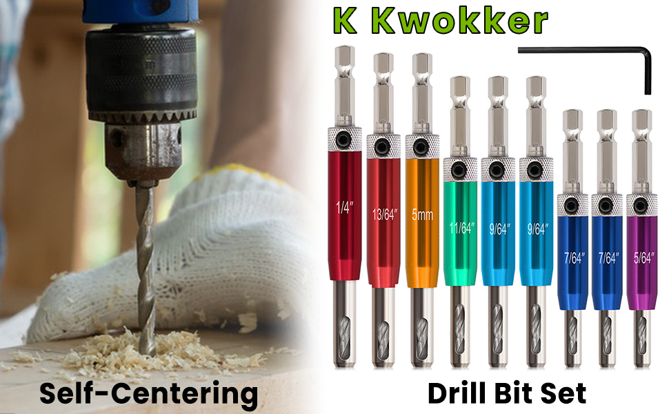 self centering drill bit set