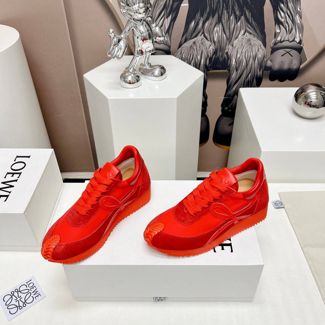 FLOW RUNNER SNEAKER IN RUBY RED SUEDE AND SHEEPSKIN、mysite、Cacoeks
