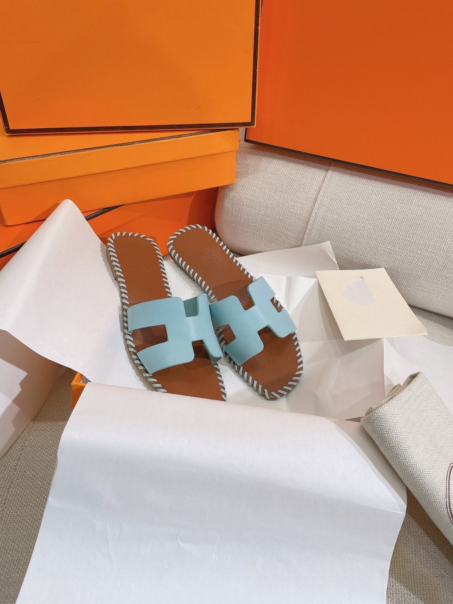 0RAN SANDAL Braided Calfskin BLUE SKY、mysite、Cacoeks