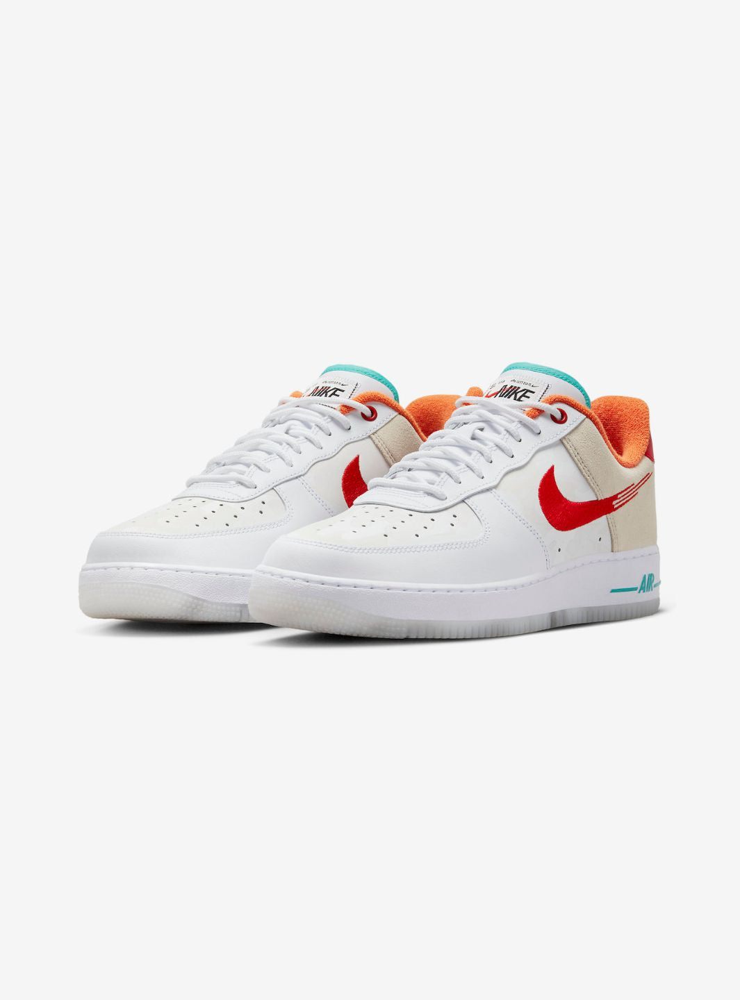 Nike Air Force 1 Low '07 PRM Just Do It White Red Teal、NIKE、Cacoeks