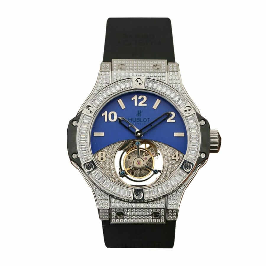 hublot classic fusion tourbillon with diamond blue dial replica