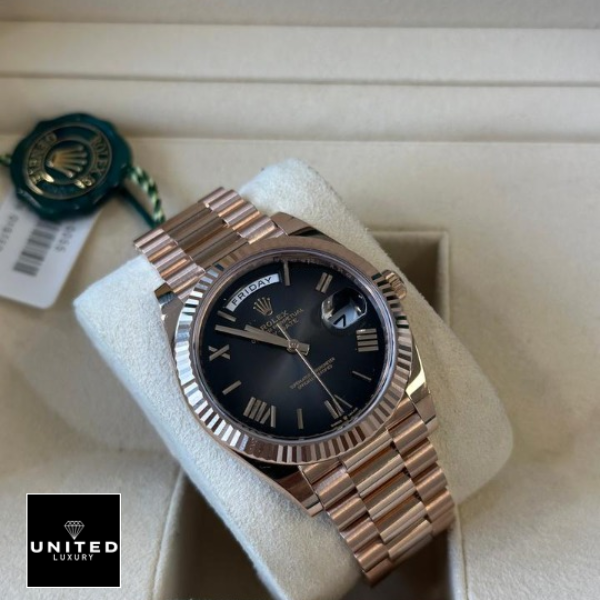 Rolex Day-Date 228235 "Smoke Ombre" Precision Clone Edition rolex rolex day date 40 black smoke dial black ombre