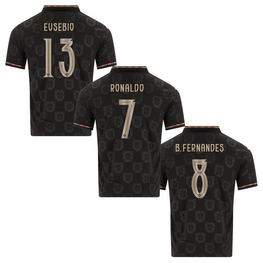 Portugal Fan Jersey Black Panther 2025/26 - #7 Ronaldo, #13 Eusebio, #8 B. Fernandes-mysite Custom Football Kit- Nextkits