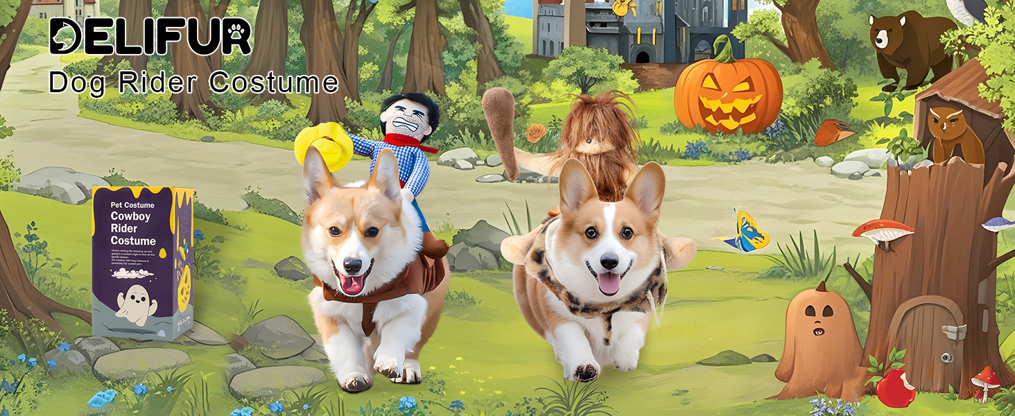 dog cowboy rider costume and dog primitive rider costume