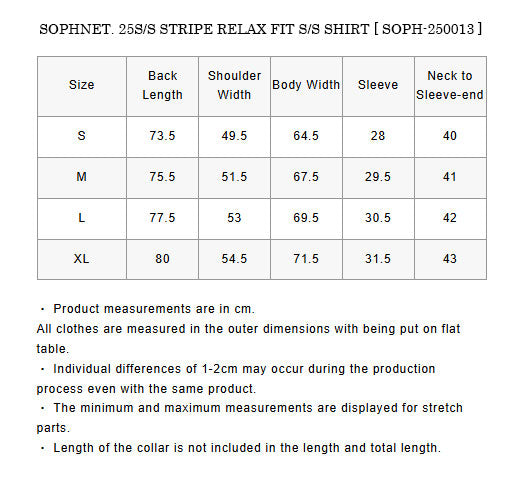 SOPHNET. 25S/S STRIPE RELAX FIT S/S SHIRT  SOPH-250013 