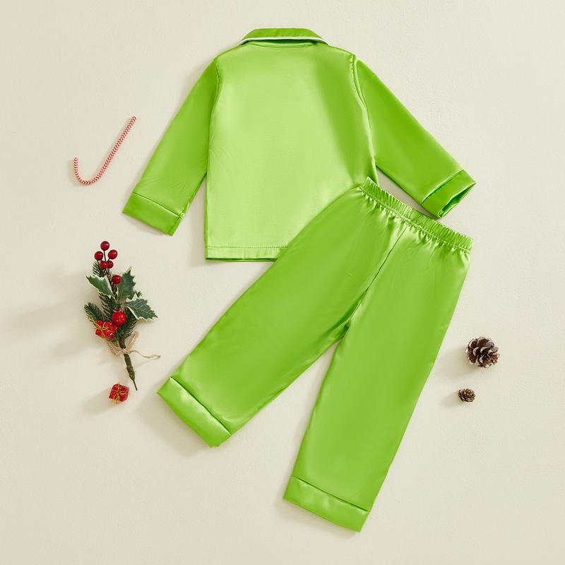 REDWOON Mommy and Me Pajamas Christmas Family Matching Sleepwear Long Sleeve Lapel V Neck Button Down Tops and Elastic Waist Pants Loungewear