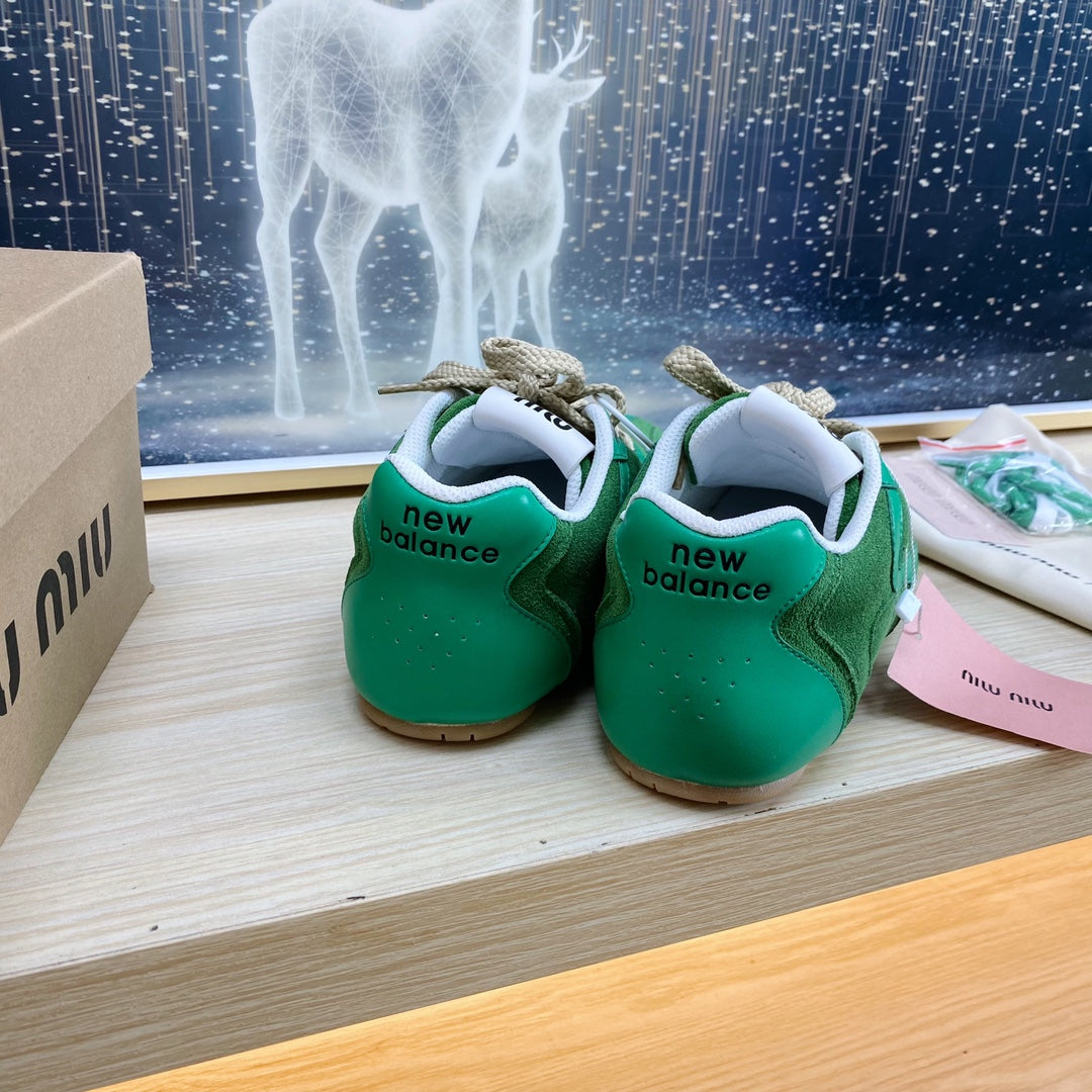 NB Pine Green And Sea Green Color Sneakers Cowhide、mysite、Cacoeks