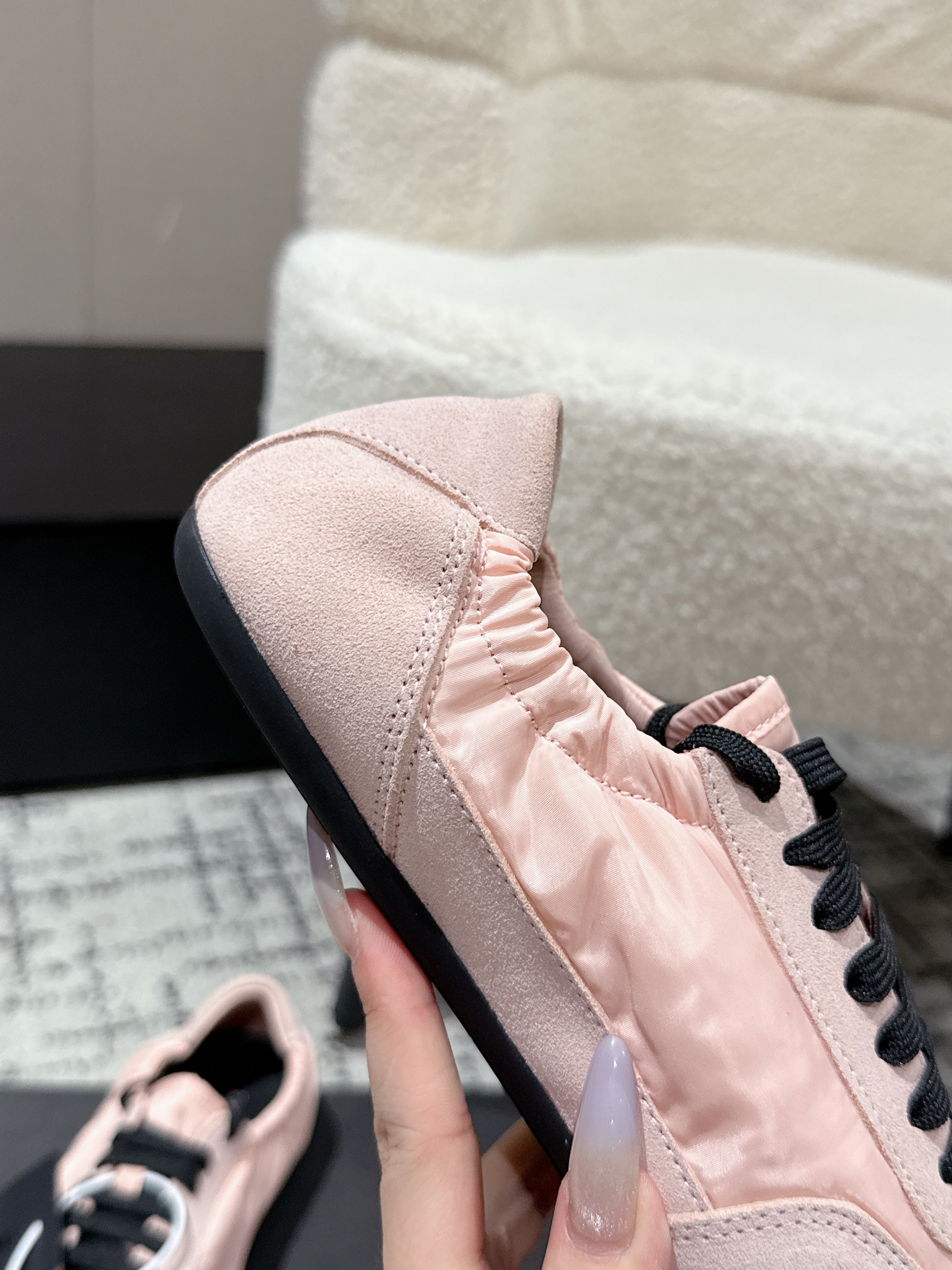 PRADA 25S COLLAPSE SNEAKERS IN LIGHT PINK RE NYLON AND SUEDE、mysite、Cacoeks