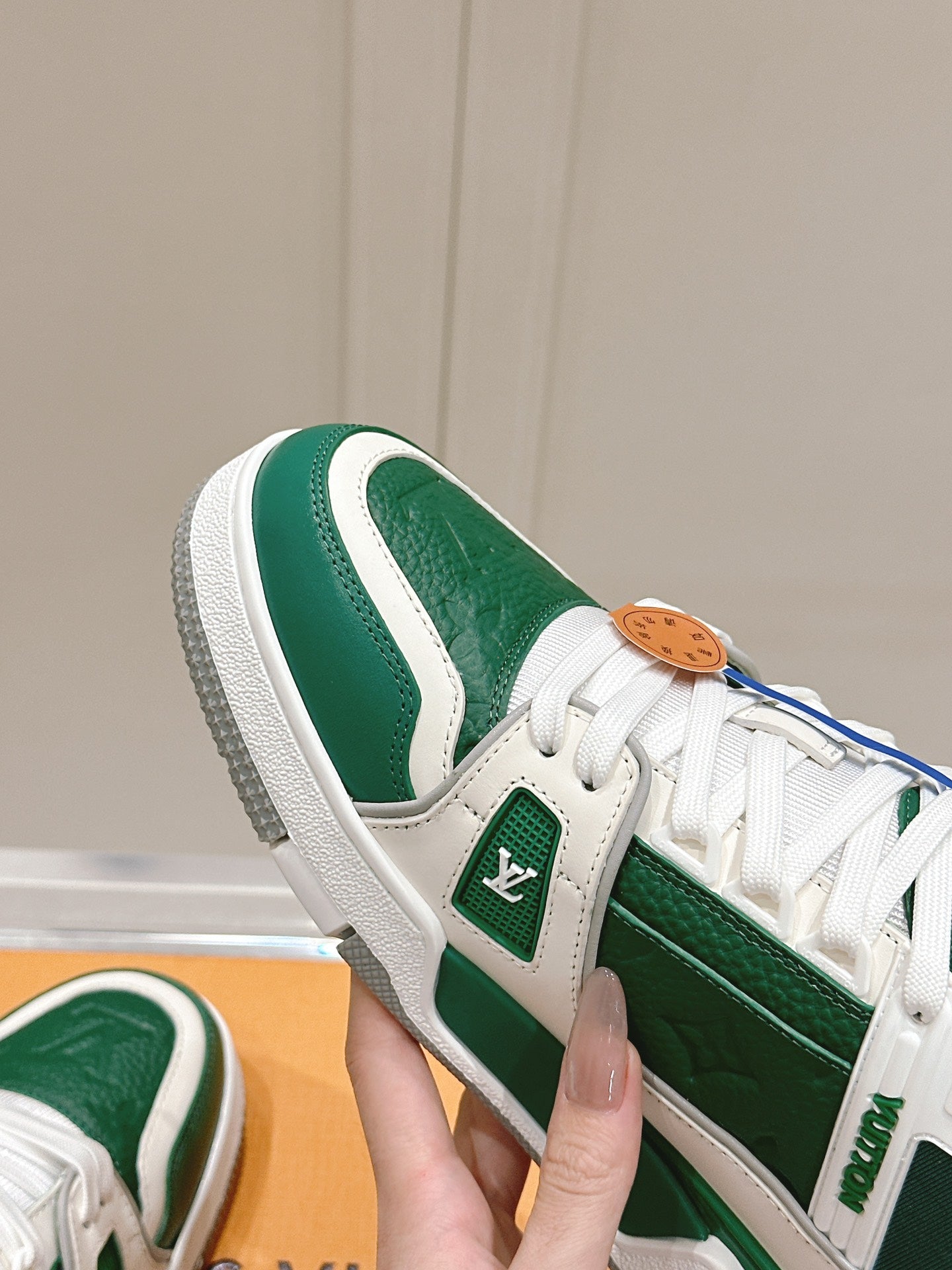 LV TRAINER SNEAKER IN BORNEO GREEN GRAINED CALFSKIN、mysite、Cacoeks