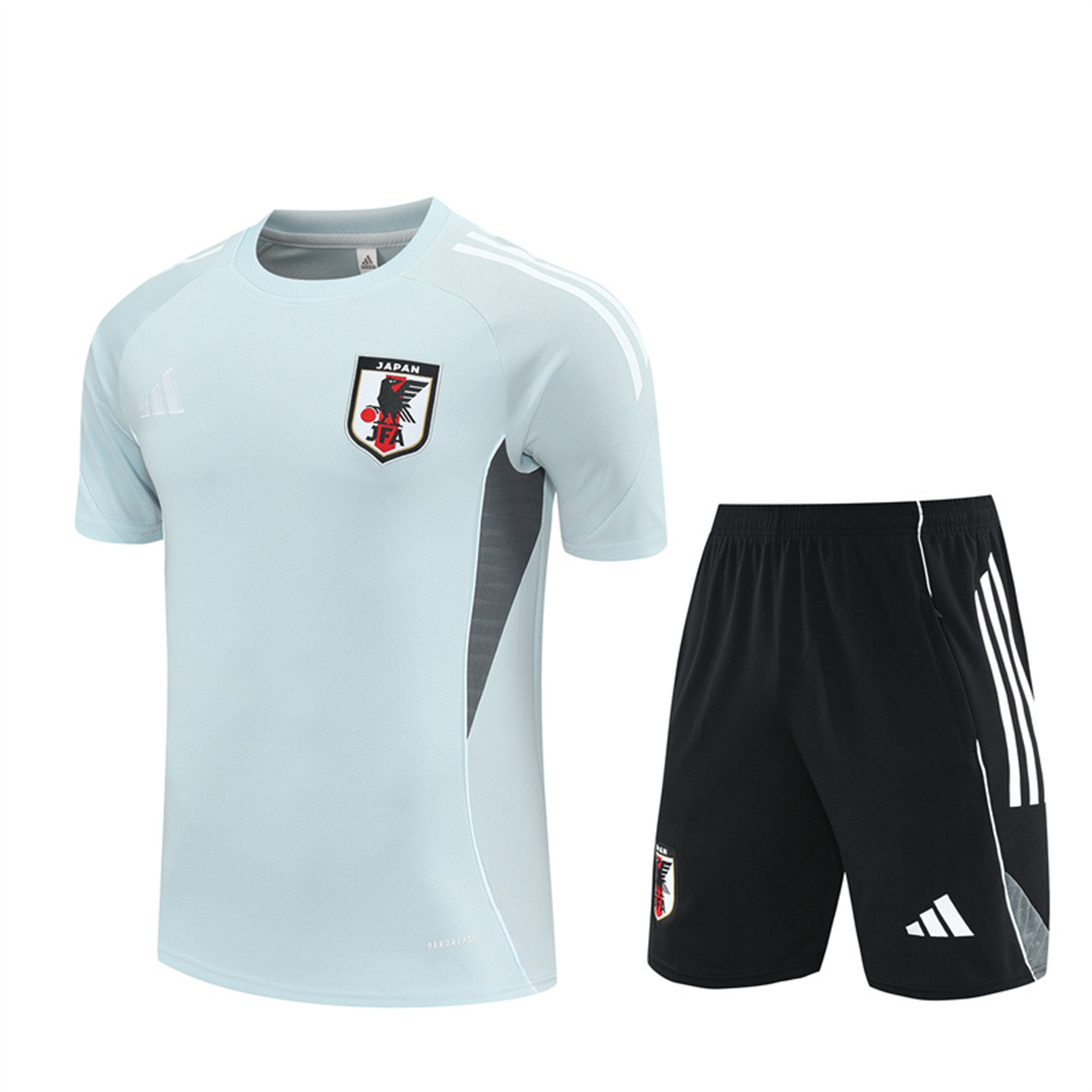 UltraTrikot-Japan 25-26 Short-Sleeve Training Set - Light Blue Top and Black Shorts