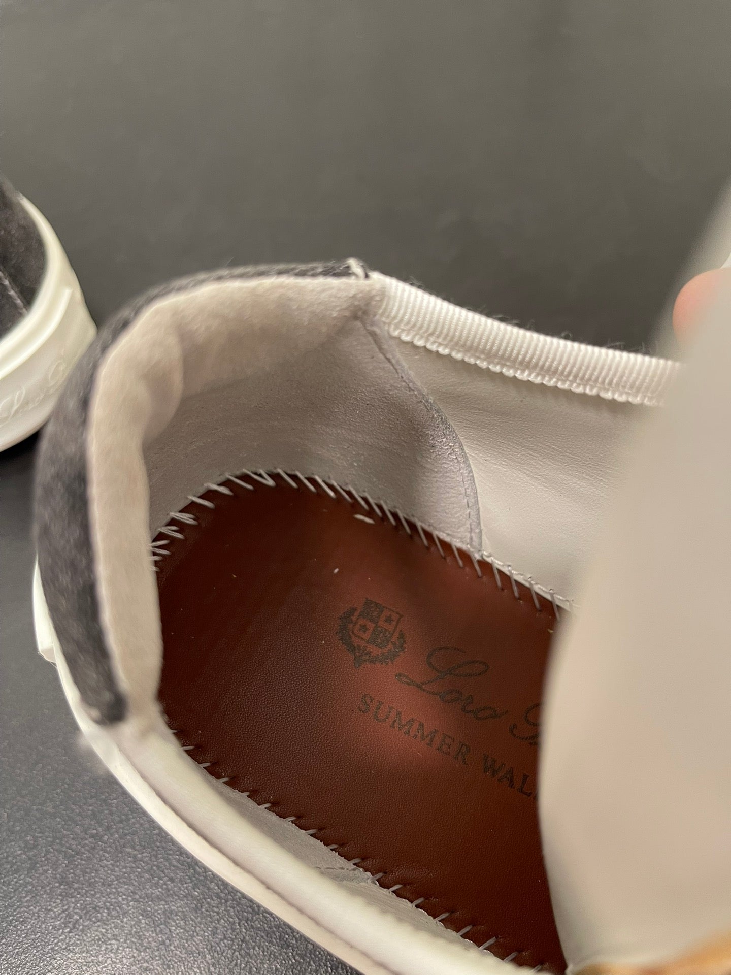 LP CLASSIC BISCUIT SNEAKER CHARCOAL CALFSKIN、mysite、Cacoeks