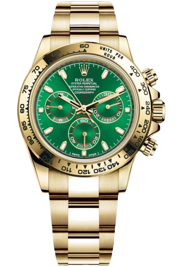 Rolex Daytona Green Dial SuperClone Swiss Replica Watch 18kGold Bracelet Ref 116508-4130 Swiss Movement
