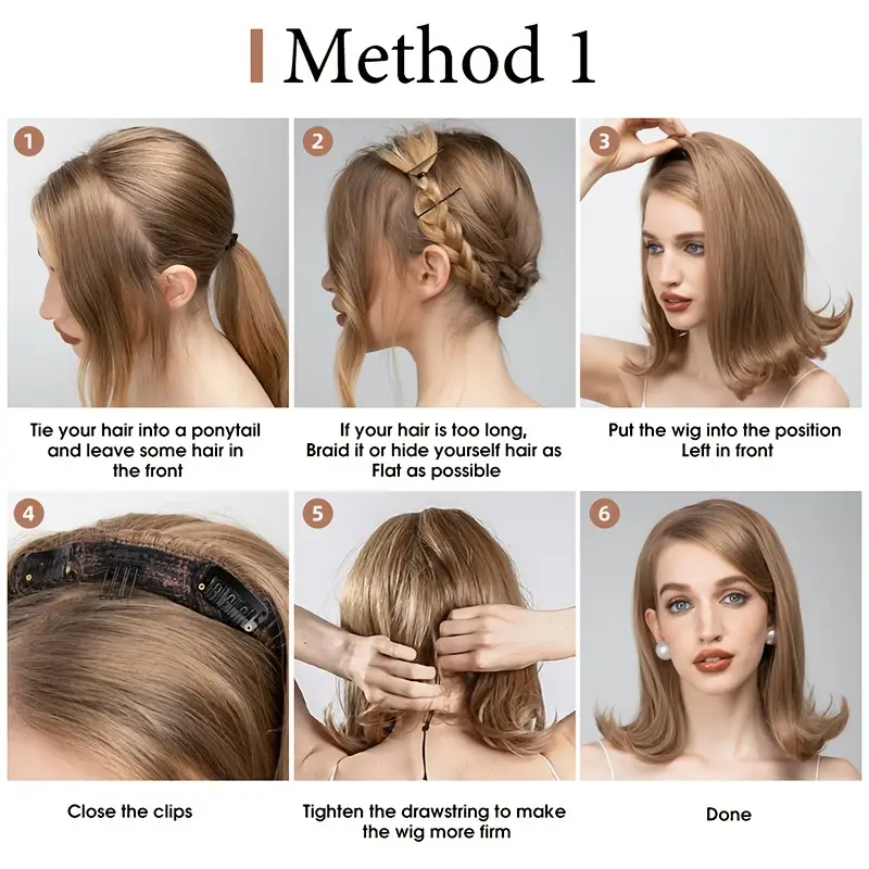 half wig synthetic none lace heat resistant wig for women 180 density volumizing hair wigs details 4