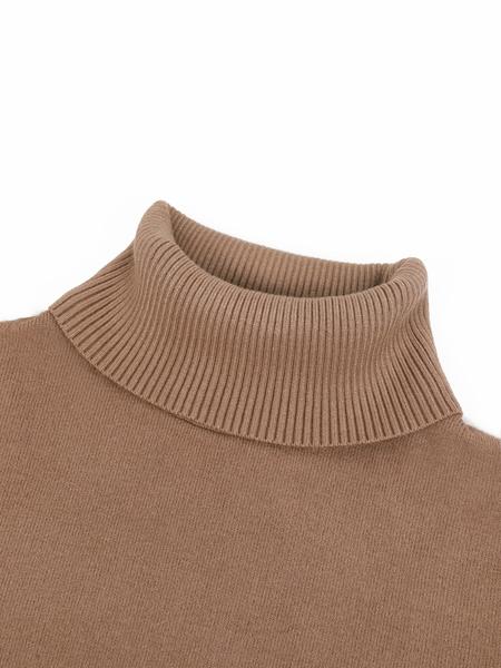 Women's Solid Thermal Lined Drop Shoulder High Neck Sweater, Casual Solid Long Sleeve Jumper For Daily Outdoor Wear, Women Knit Top for Fall & Winter