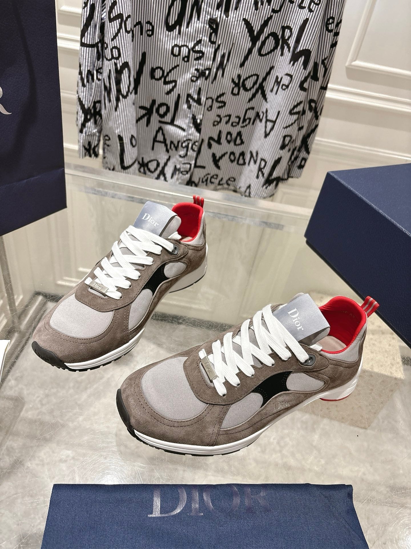 DIOR 25S MILE SERIES SNEAKERS 25MM IN BROWN SUEDE、mysite、Cacoeks