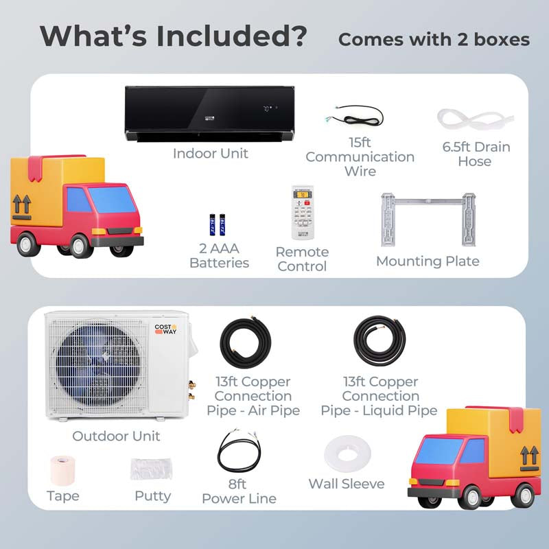 Eletriclife 24000 BTU 21 SEER2 208-230V Wifi Enabled Mini Split Air Conditioner