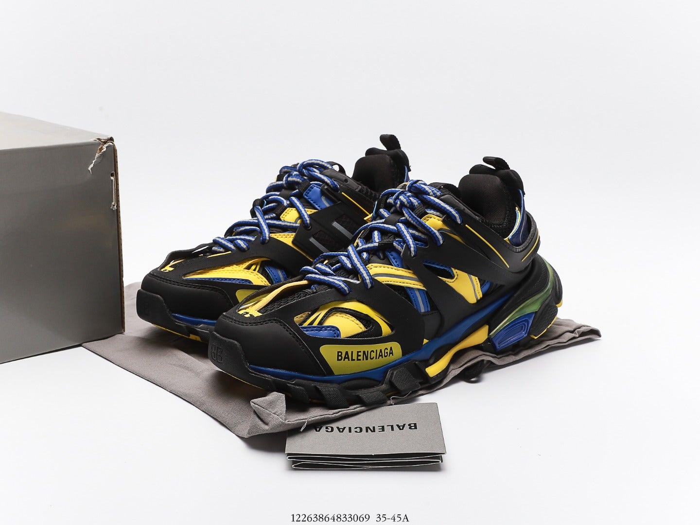 Balenciaga Track Trainer In Black Yellow Blue、mysite、Cacoeks