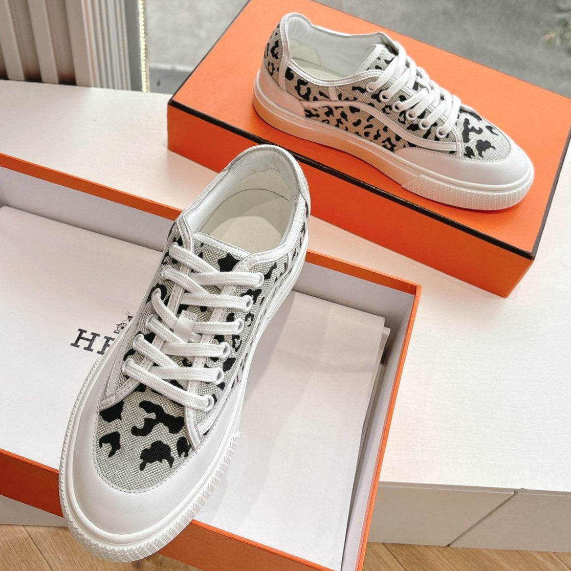 GET SNEAKER IN BLACK MIX PALE GRAY MAXI CANVAS AND CALFSKIN、mysite、Cacoeks