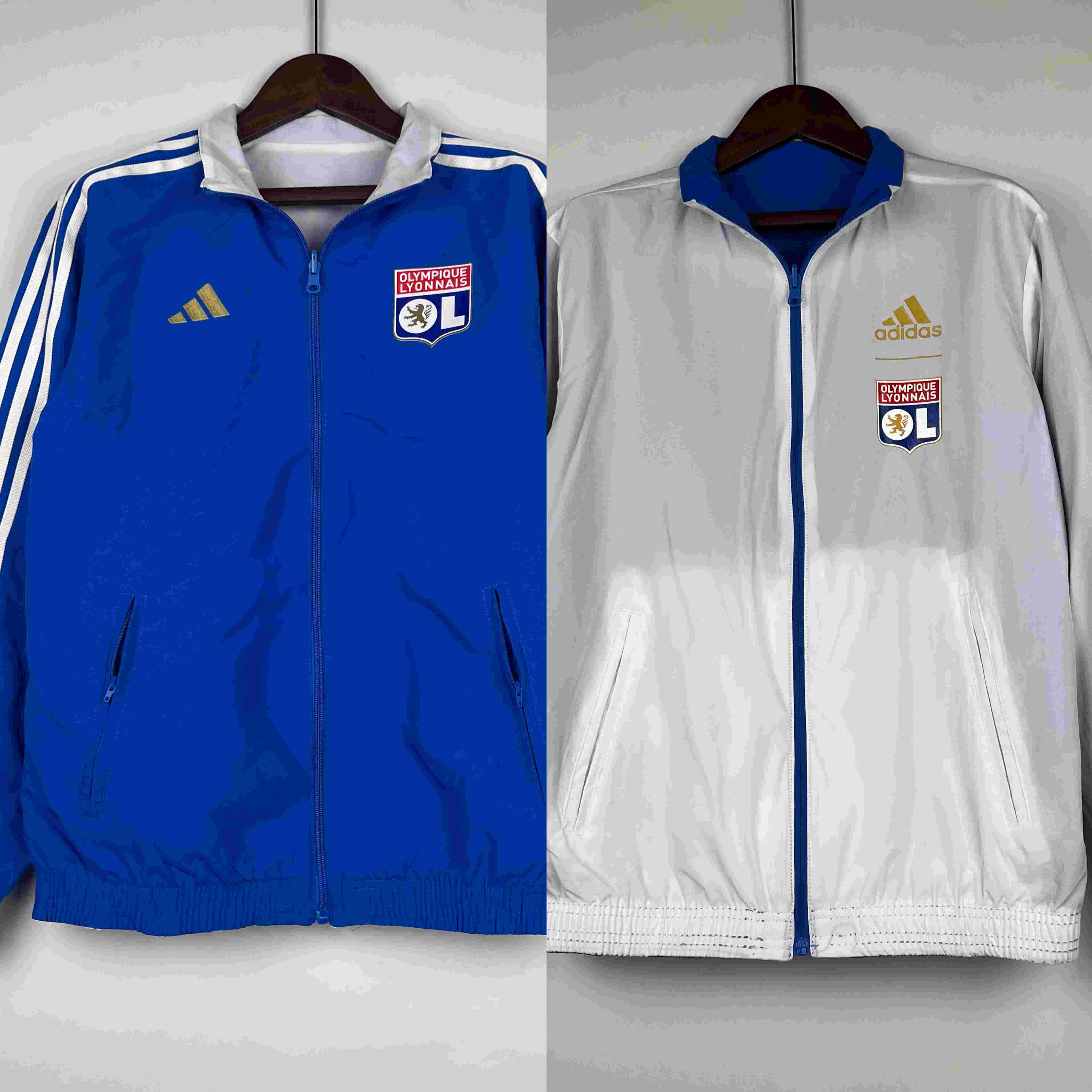 2023/2024 Lyon Reversible Windbreaker Blue-white Soccer Jersey-mysite Custom Football Kit- Nextkits
