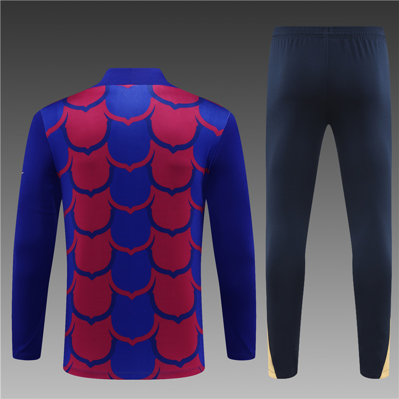 2024/2025 Barcelona Half Training Jersey Red and Blue Camouflage Kit:football jersey mysite: unitedjerseyfootball 邓江浪:football