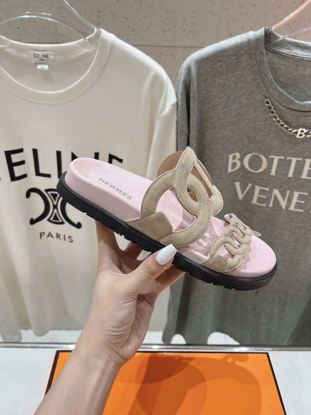 EXTRA SANDAL PASTEL PINK CALFSKIN、mysite、Cacoeks