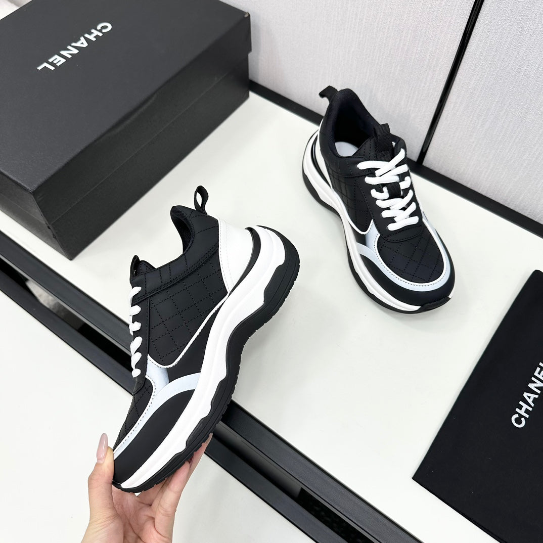 CC SNEAKER IN BLACK MIX WHITE EMBROIDERED LAMBSKIN、mysite、Cacoeks