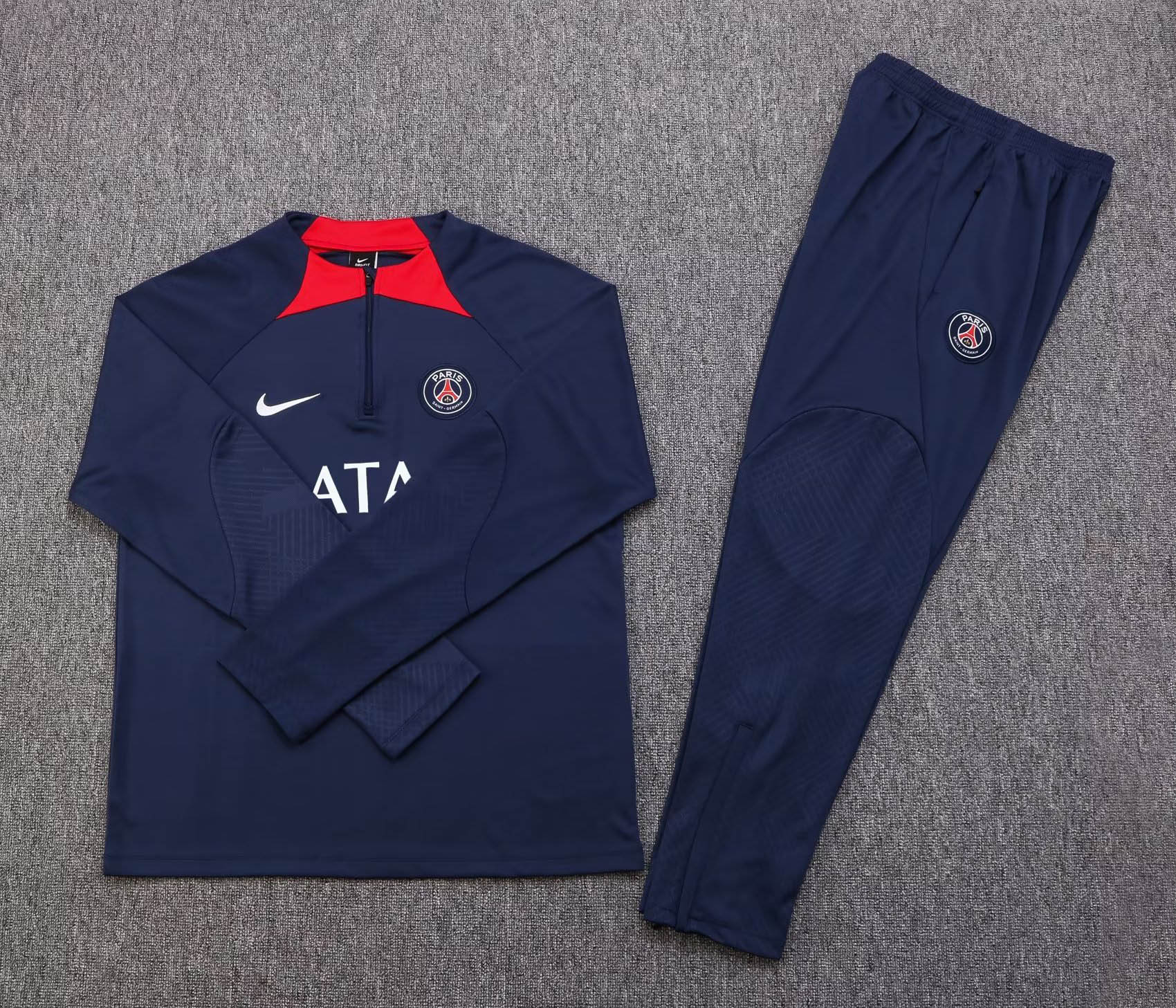 2022/2023 Psg Paris Saint-Germain Half-Pull Training Suit Royal Blue Set:football jersey mysite: unitedjerseyfootball 邓江浪:football