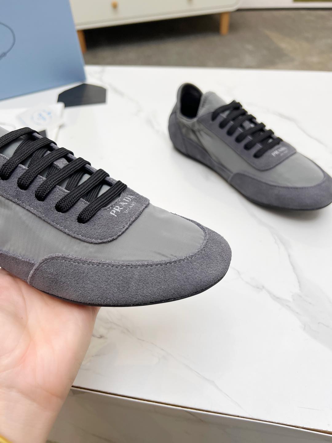 COLLAPSE SNEAKERS IN GRAY SUEDE AND NYLON、mysite、Cacoeks