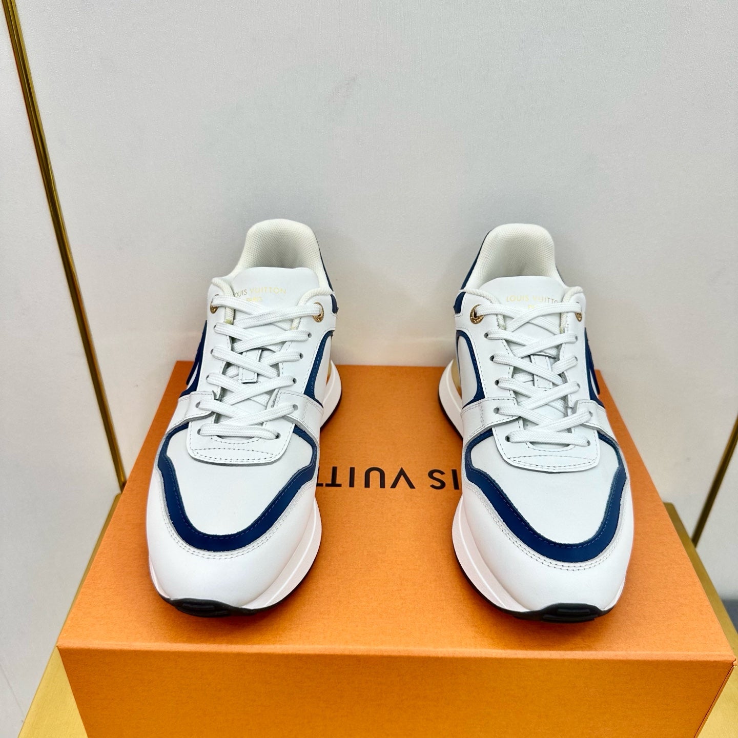 NEO RUN AWAY SNEAKER IN WHITE MIX COBALT BLUE CALFSKIN、mysite、Cacoeks