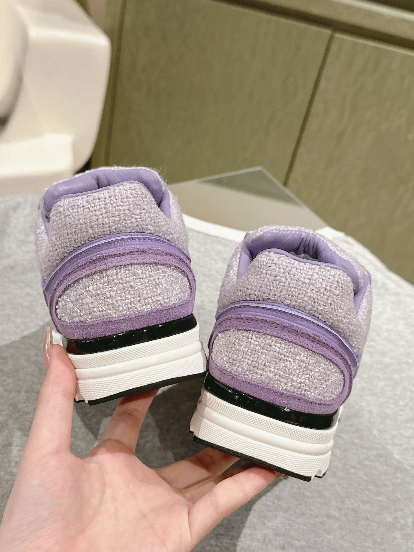 TRAINERS IN LIGHT PURPLE SUEDE AND CALFSKIN、mysite、Cacoeks