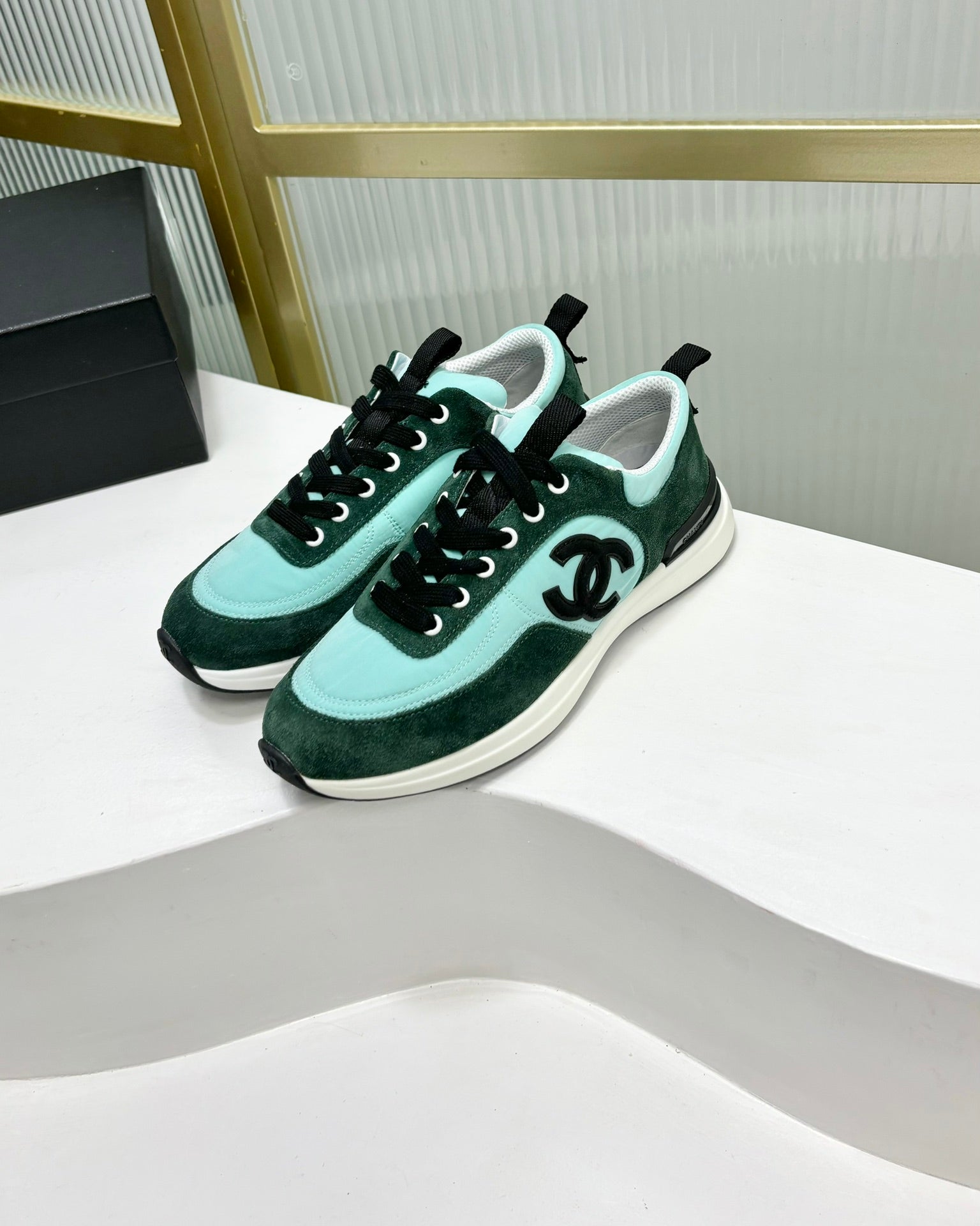 SNEAKER IN GREEN MINT MIX FOREST GREEN SUEDE、mysite、Cacoeks