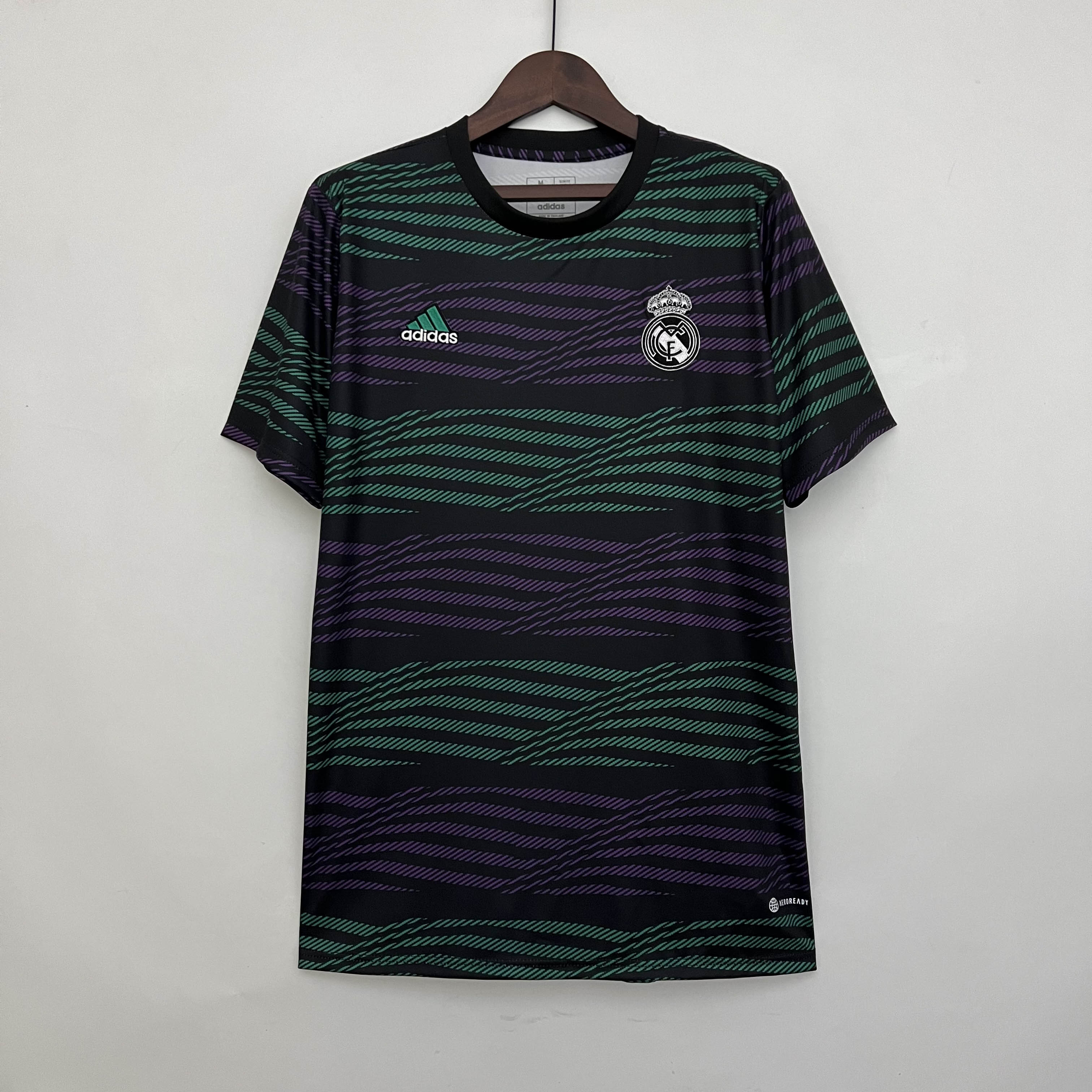 2023/2024 Real Madrid Training Wear Green And Purple Stripes Football Shirt:football jersey mysite: unitedjerseyfootball 邓江浪:football