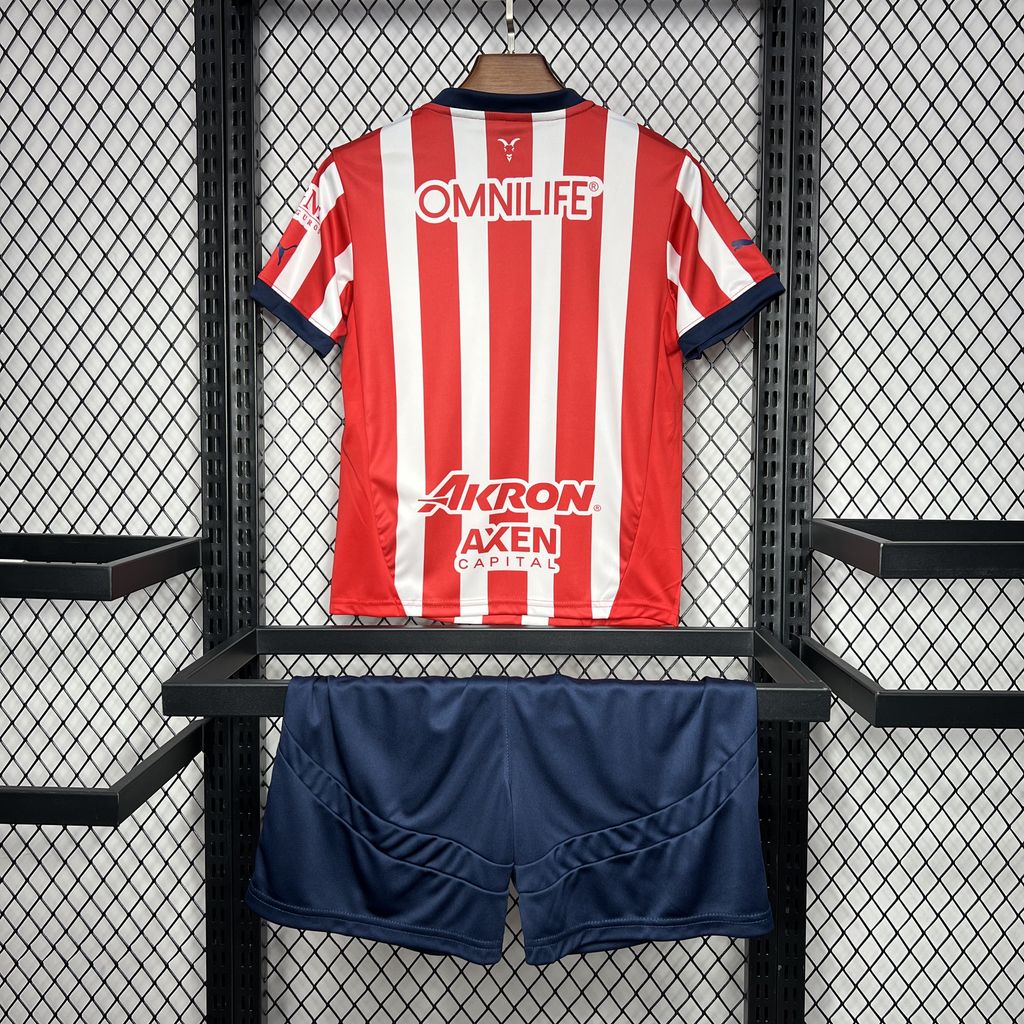 JerseysGala.com | Chivas de Guadalajara 24-25 Home Stadium Kids Kit -Customize Name, Number and Patch | Worldwide Shipping