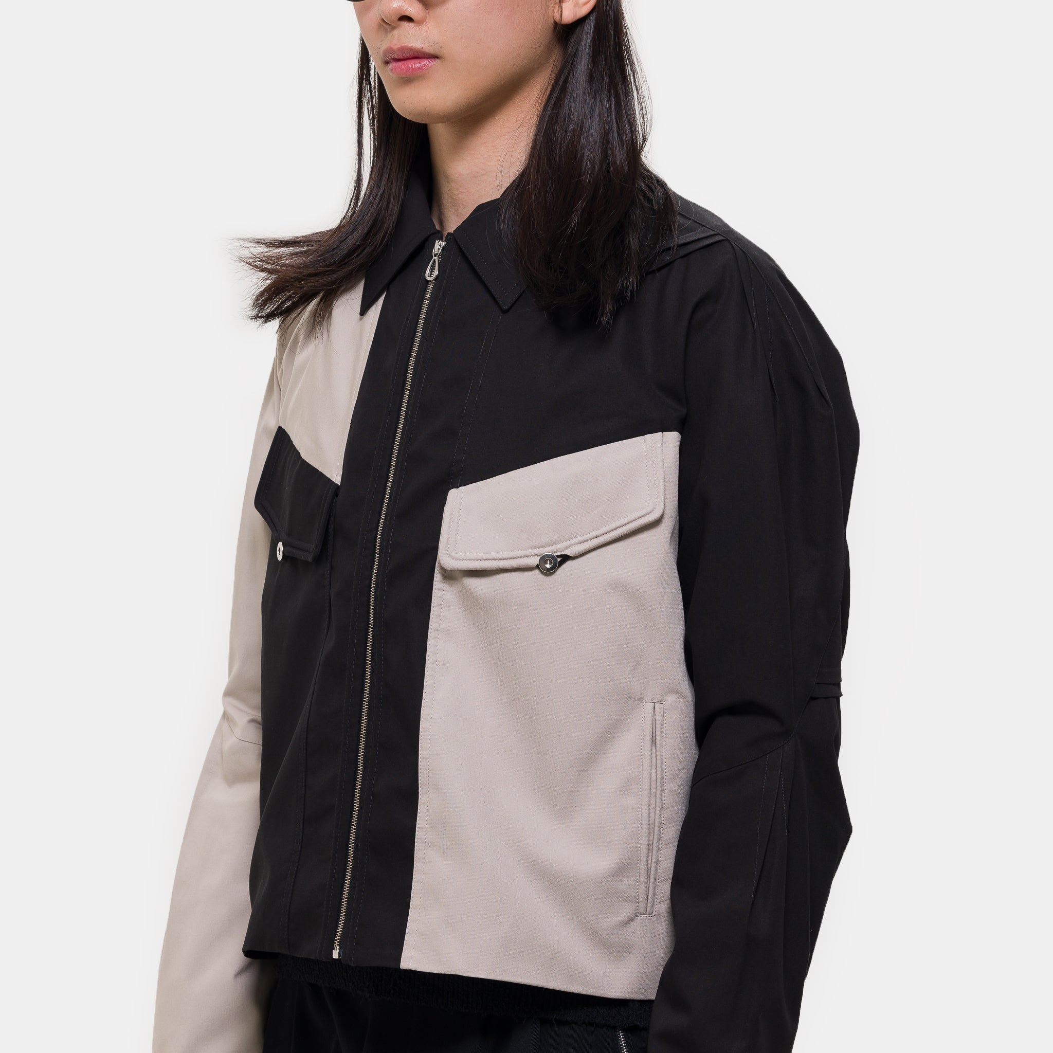 Alec K-Dart Blouson Jacket in Seedpearl/Black Sable