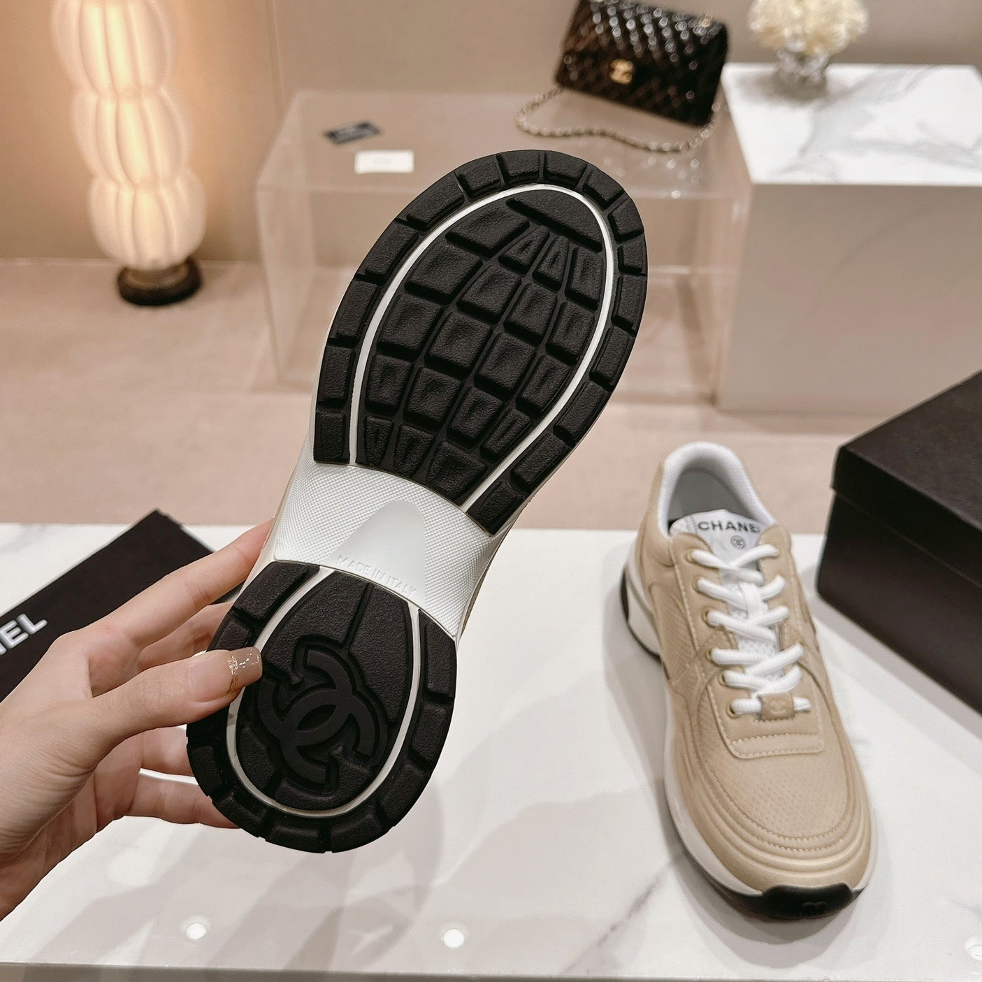 Women's Beige Cream Sneaker Breathable mesh、mysite、Cacoeks