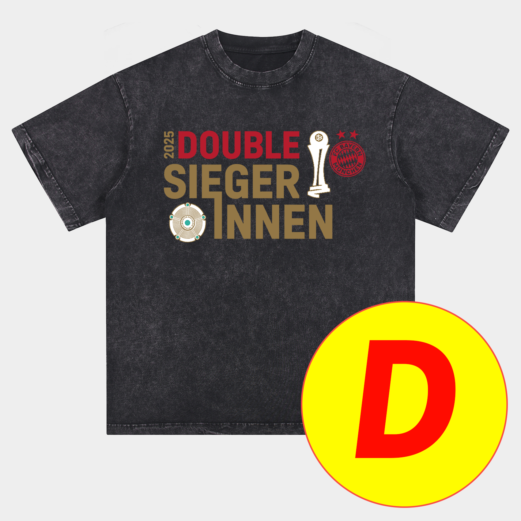 Higojerseys-Bayern Munich Bundesliga Champions Deutscher Meister 2025 Oversized Washed T-Shirt