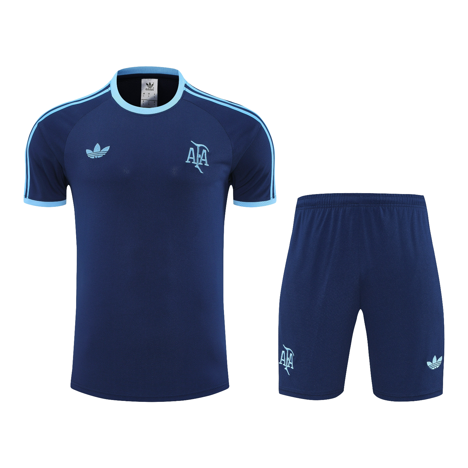 foot-Argentina 25-26 Short-Sleeve Training Set - Deep BlueTop & Deep Blue Shorts