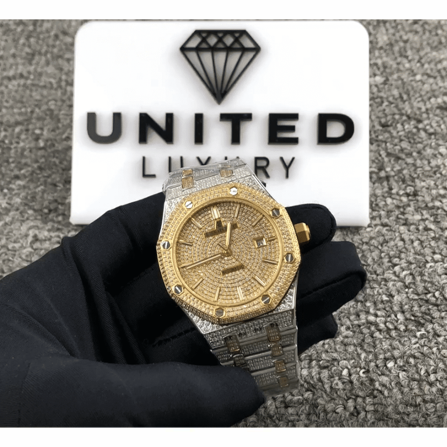 Audemars Piguet Royal Oak Iced Out Yellow Gold Replica 1